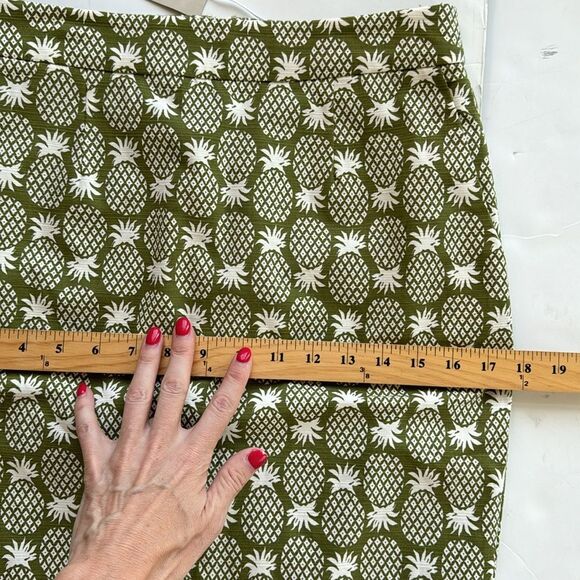 NWT Boden Gabriella‎ Pencil Skirt 4P Green White Pineapple Novelty Print Pockets - Picture 11 of 14